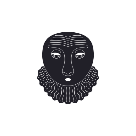 Ancient tribal mask  Illustration