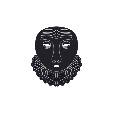 Ancient tribal mask  Illustration