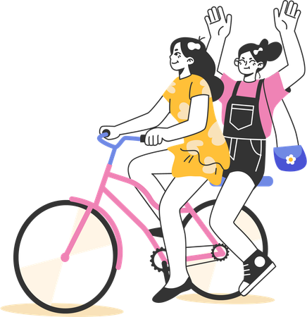 Andar de bicicleta  Ilustração