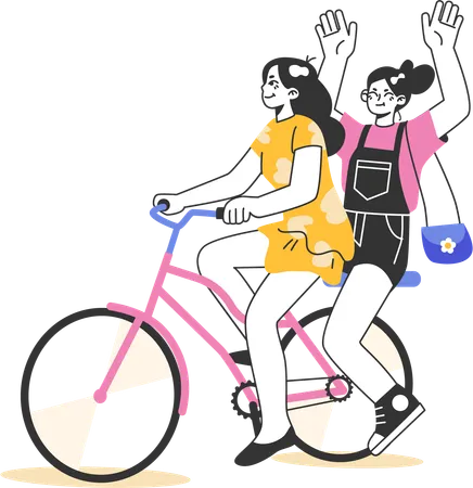 Andar de bicicleta  Ilustração