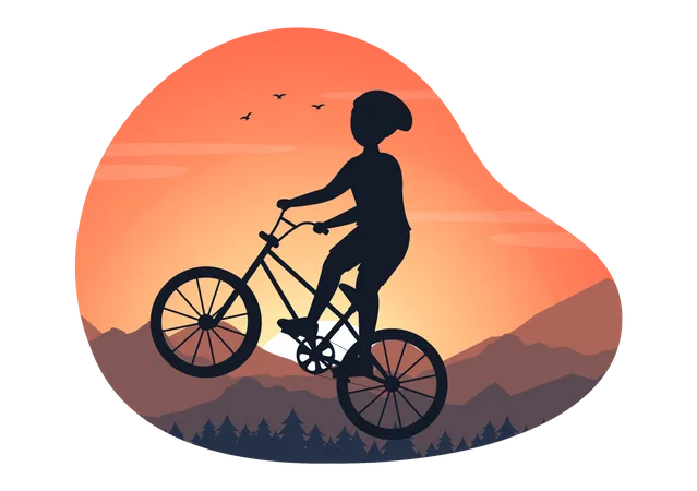 Andar de bicicleta BMX  Ilustração