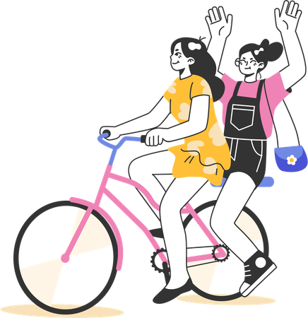 Montar bicicleta  Ilustración