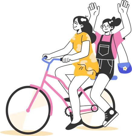 Montar bicicleta  Ilustración