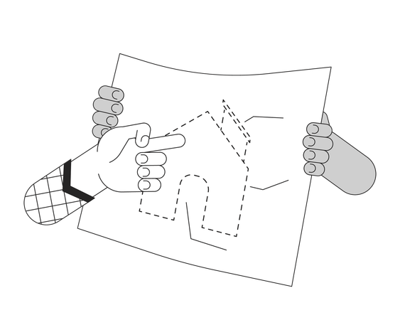 Änderungsvorschläge für den Hausbauplan  Illustration