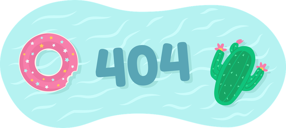 404 Anelli di nuoto per lo stato vuoto del vettore di festa  Illustration