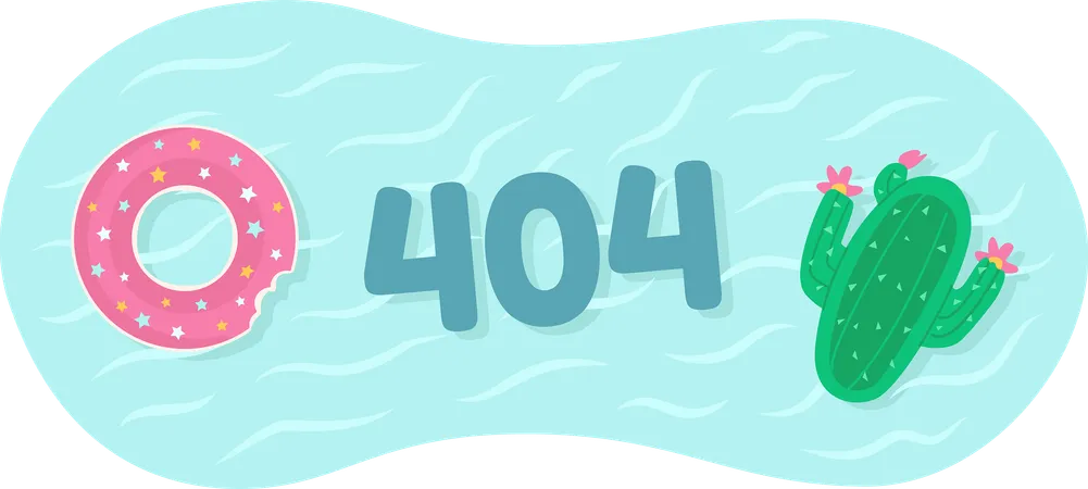 404 Anelli di nuoto per lo stato vuoto del vettore di festa  Illustration