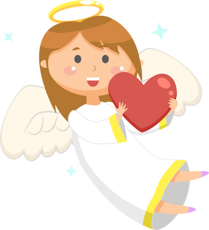 Ángel con corazón  Ilustración