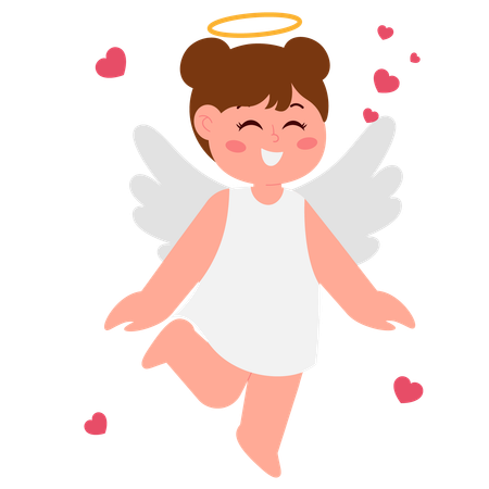 Angel Girl With Wings  Illustration