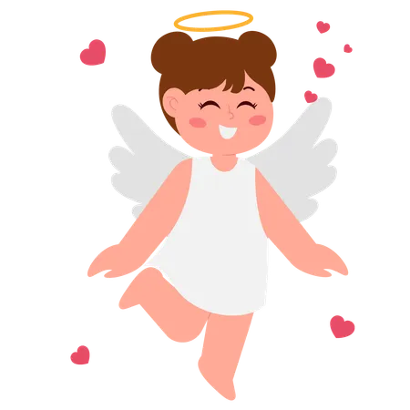 Angel Girl With Wings  Illustration