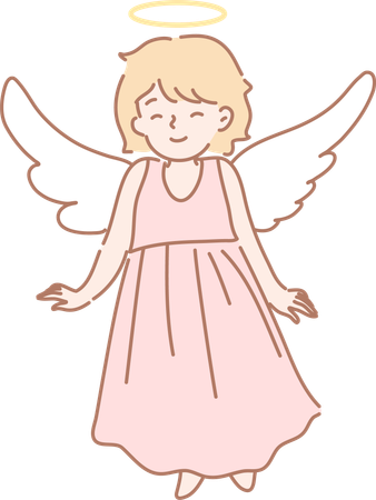 Angel is happy  Illustration