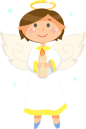 Angel with Candle  Illustration