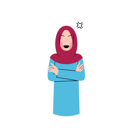 Angry Arabic woman  Illustration