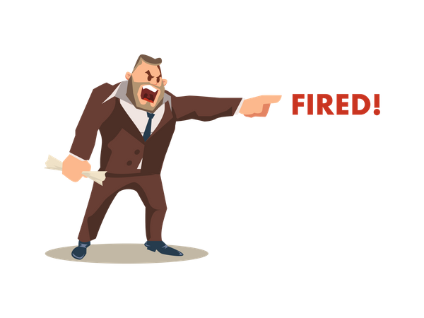 Angry boss firing employees  Illustration