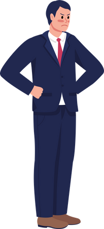 Angry boss in suit Illustration