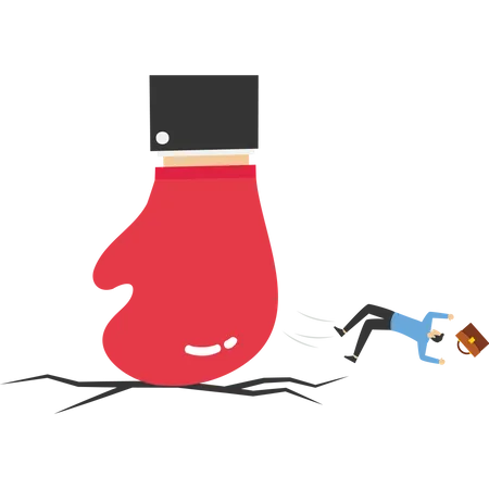 Angry boss slammed his fist on the ground  Illustration
