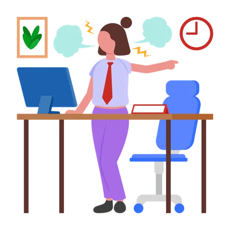 Angry Boss yelling at employee  Illustration