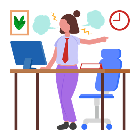 Angry Boss yelling at employee  Illustration