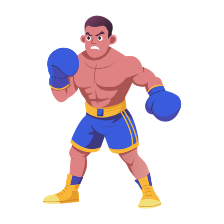 Angry boxer fighting game  Illustration