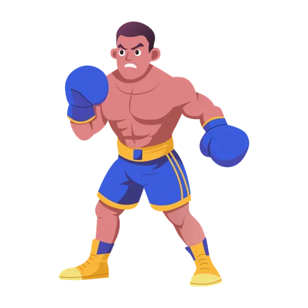 Angry boxer fighting game  Illustration