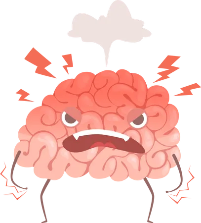 Angry Brain  Illustration