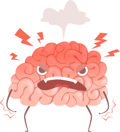 Angry Brain  Illustration