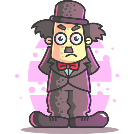 Angry Charlie Chaplin  Illustration