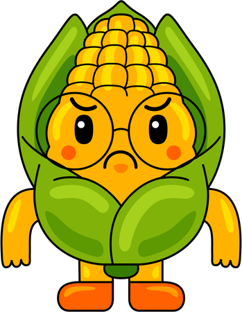 Angry Corn Mascot  Illustration