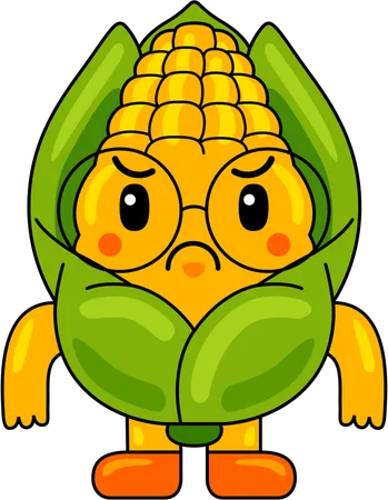 Angry Corn Mascot  Illustration