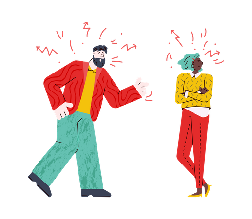 Angry couple having a fight  Illustration