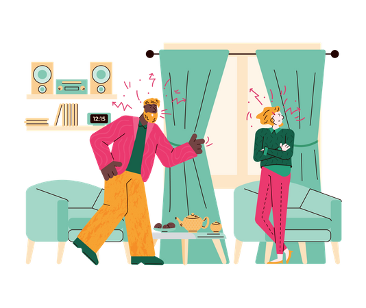 Angry couple having a fight  Illustration