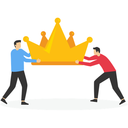 Angry coworker fighting for job promotion position  Illustration