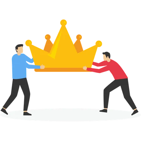 Angry coworker fighting for job promotion position  Illustration