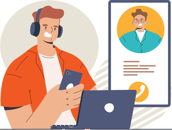 Angry Customer call to customer care for bad service  Illustration