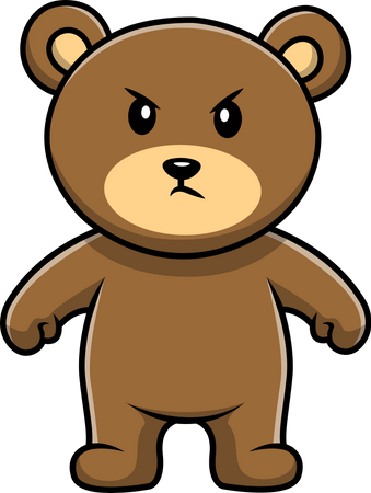 Angry Cute Bear Illustration