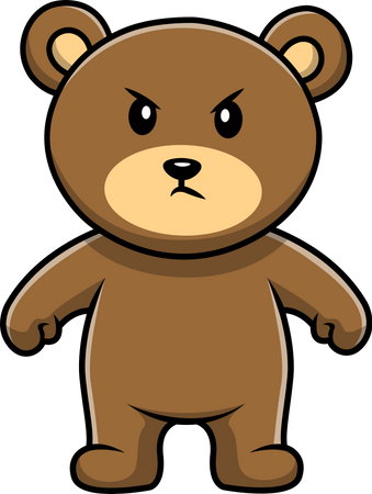 Angry Cute Bear  Illustration