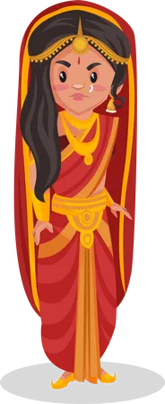 Angry Draupadi  Illustration