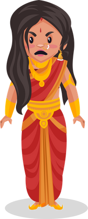 Angry Draupadi  Illustration