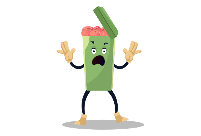 Angry Dustbin  Illustration