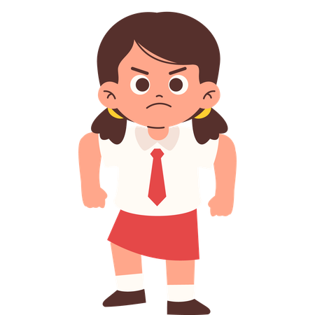 Angry Elementary Student  Illustration