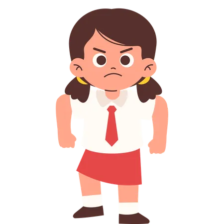 Angry Elementary Student  Illustration