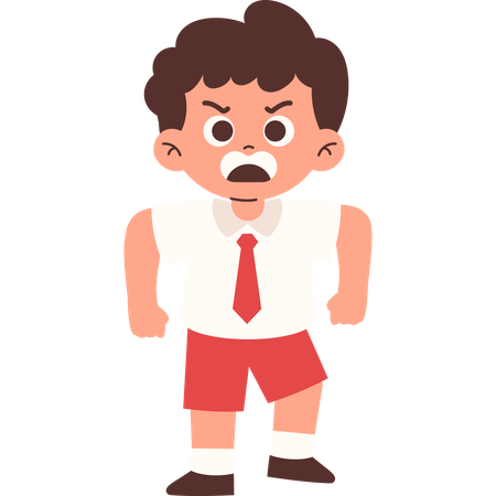 Angry Elementary Student  Illustration