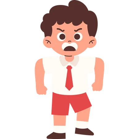 Angry Elementary Student  Illustration