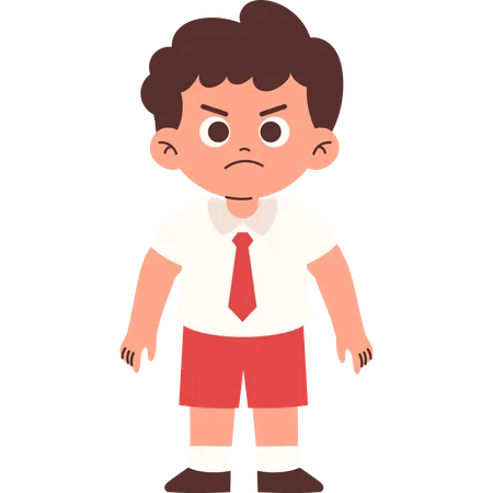 Angry Elementary Student  Illustration