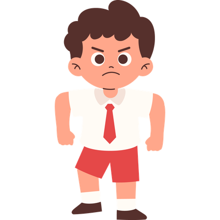 Angry Elementary Student  Illustration