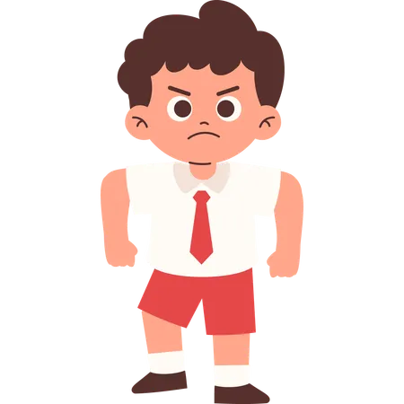 Angry Elementary Student  Illustration