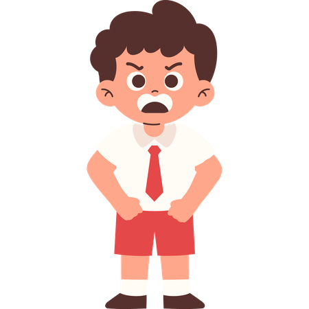 Angry Elementary Student  Illustration