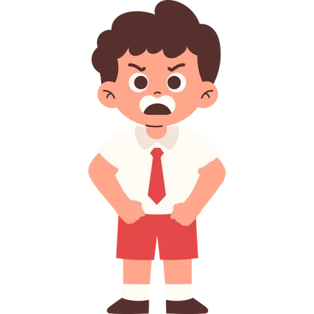 Angry Elementary Student  Illustration