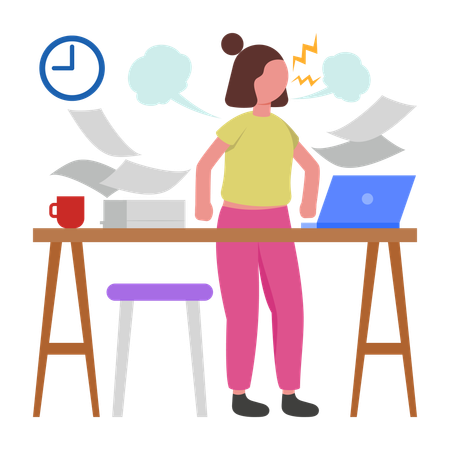 Angry Employee shouting at work  Illustration