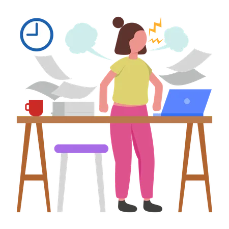 Angry Employee shouting at work  Illustration