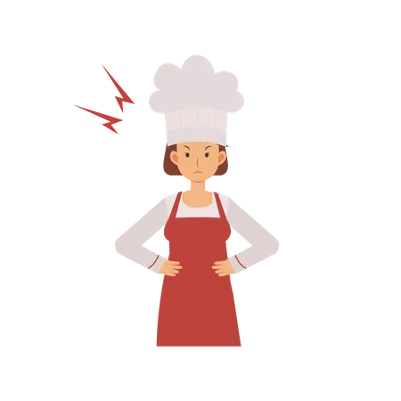 Angry Female Chef Illustration